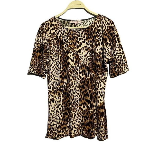 Philosophy Blouse Women XS Leopard Cheetah Snake Skin Gothic Goth Animal Brown - Picture 1 of 12